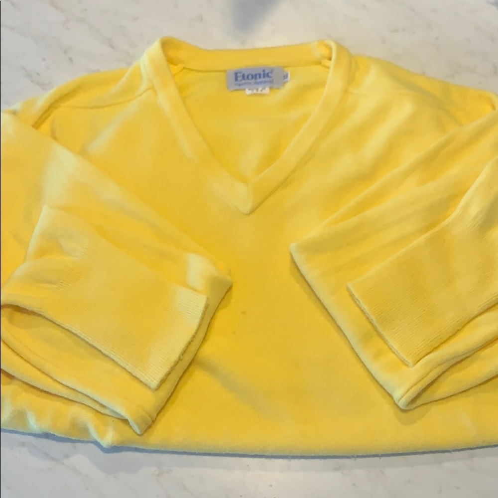 Vintage Etonic yellow v neck sweater